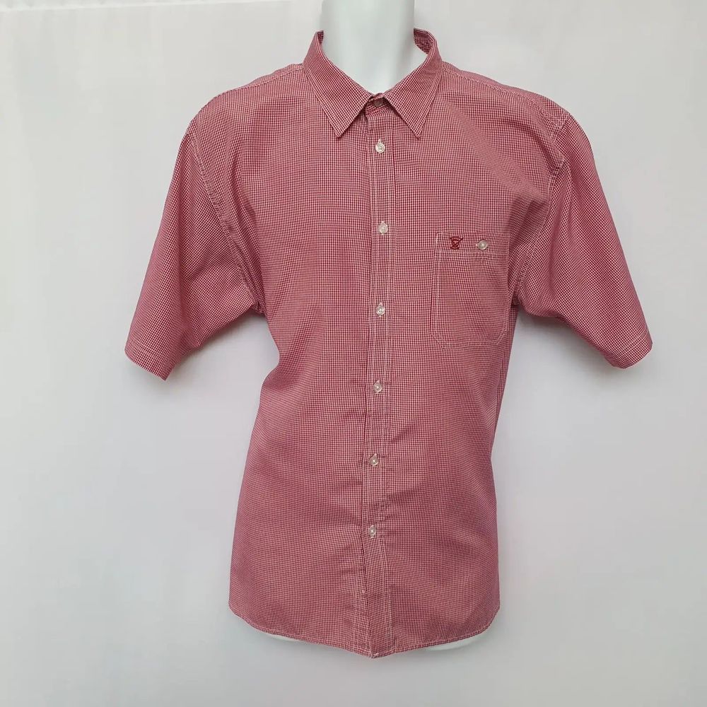 Mens Shirt James Pringle Red Check Short Sleeve Casual UK XL - Picture 1 of 6